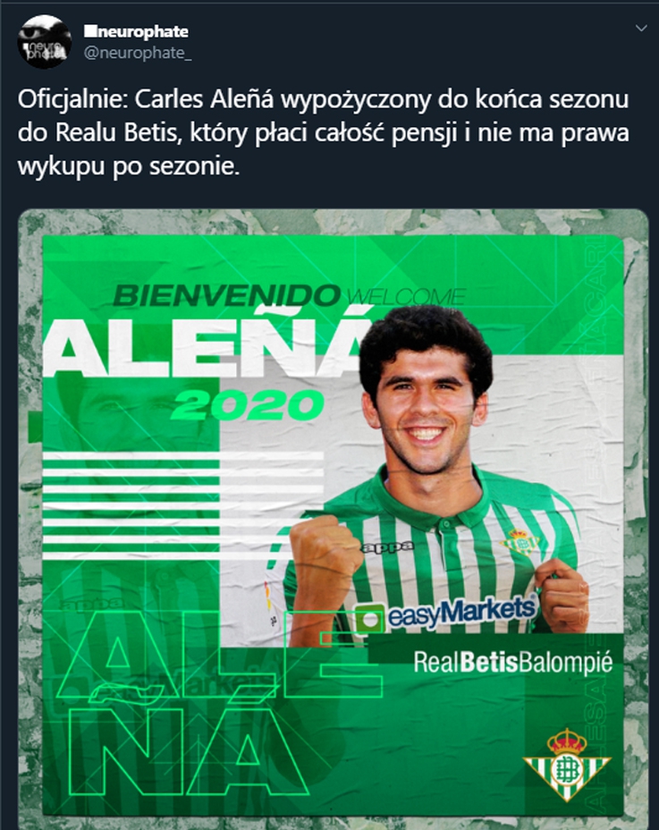 OFICJALNIE! Carles Aleñá WYPOŻYCZONY!